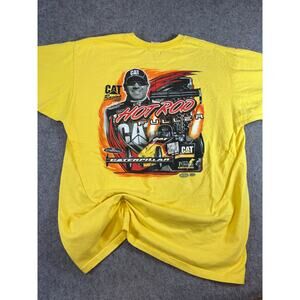 CAT Racing Shirt Mens Yellow Short Sleeve Hot Rod Fuller NHRA Caterpillar XL